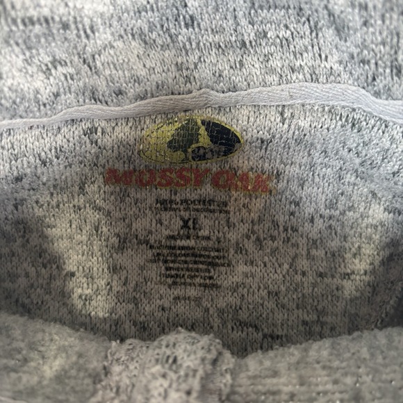 Mossy Oak Weathered Grey Quarter Zip Pullover Men's Size XL Long Sleeve Hunting - Picture 6 of 7